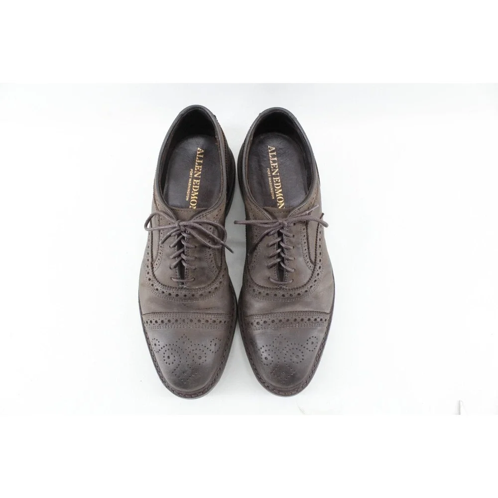 Allen Edmonds Strandmok Cap Toe Oxford Dainite Sole Brown Leather Mens Size 8.5D